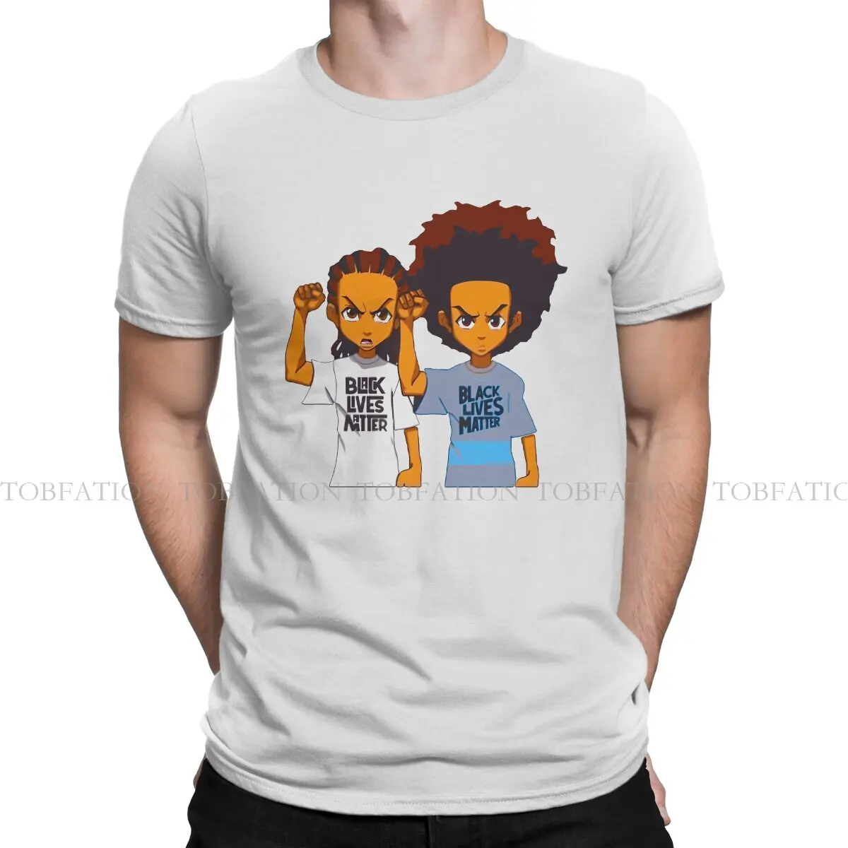 The Boondocks Huey and Riley Revolt T Shirt Vintage Graphic Summer Large Cotton Men's Clothing Harajuku O-Neck TShirt