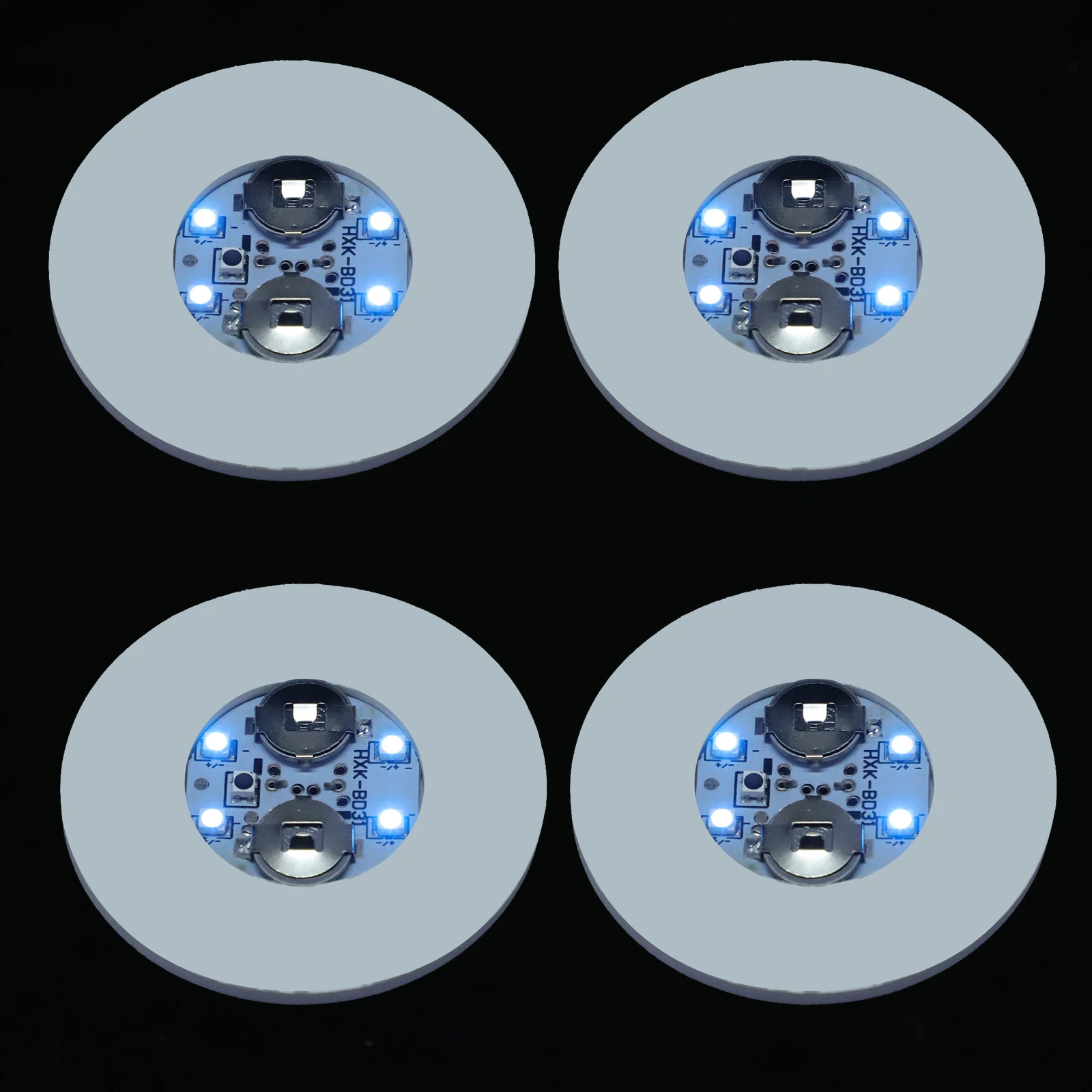 

4pcs Led Cup Light-Up Anti-S Drink Coasters For Bar Home Wedding Luminous Glow Coasters Decorative Mat For Glass Bottle