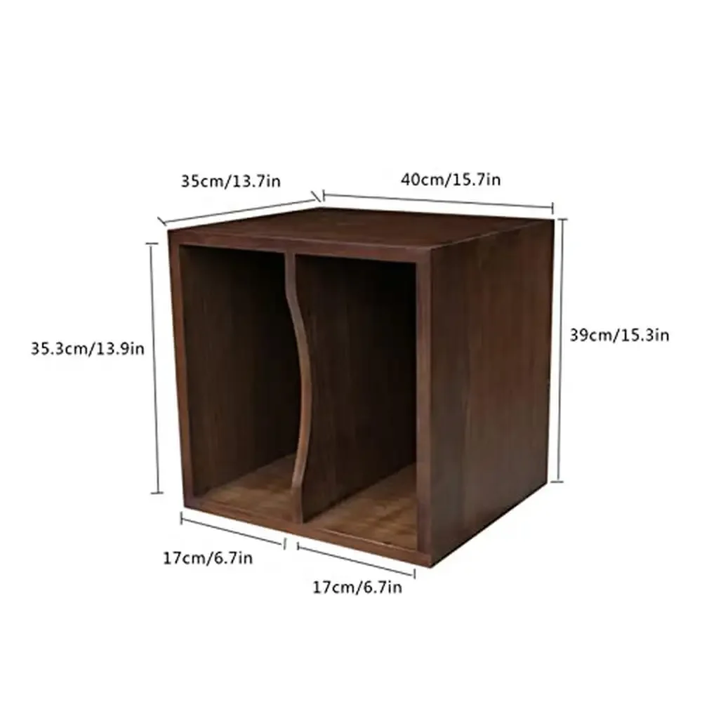 Support de rangement vintage en vinyle pour disques CD, armoire en bois rétro T1, étagère d'évaluation, décor de bureau, 40x35x39cm