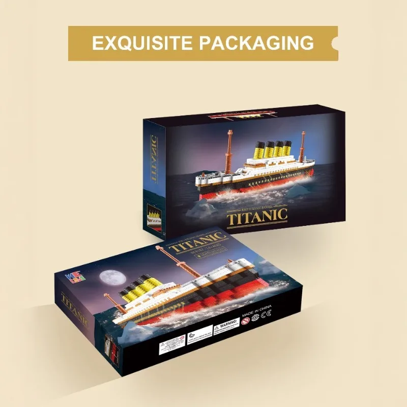 Adults Titanic Micro Building Blocks Toys Creative Constructor Set Kids Assembly Educational DIY Brick Desktop Decoration Gifts