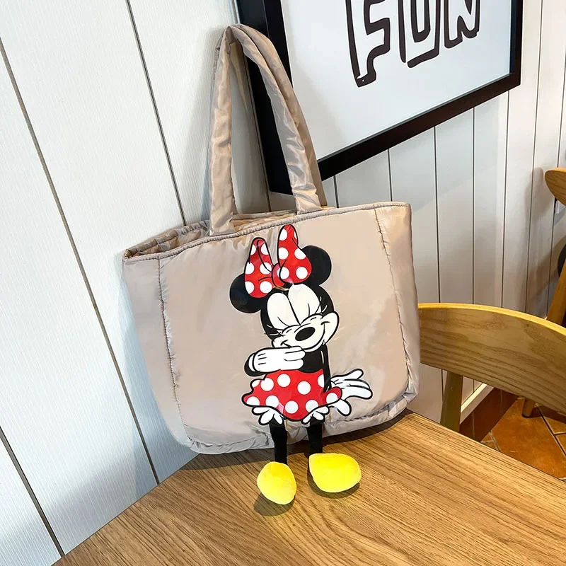 Disney New Girls Crossbody Bags Canvas Cartoon Mickey Mouse Shoulder Bag Student Handbag Shopping Bag Large Capacity Tote Bag