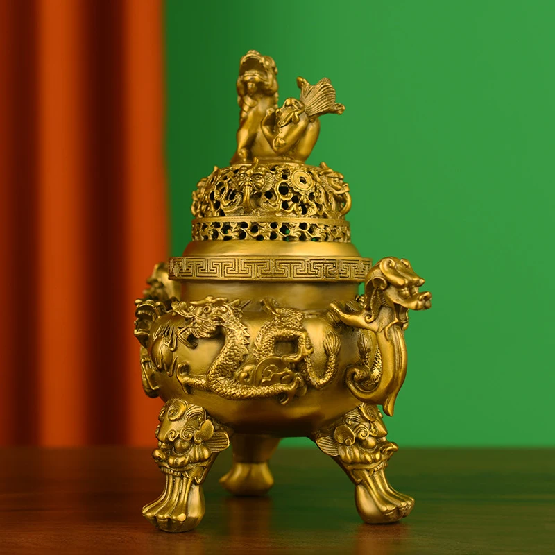 Copper Home Use, Kowloon For Indoor Burning, Taoist Incense Burner, Antique-Style Larg