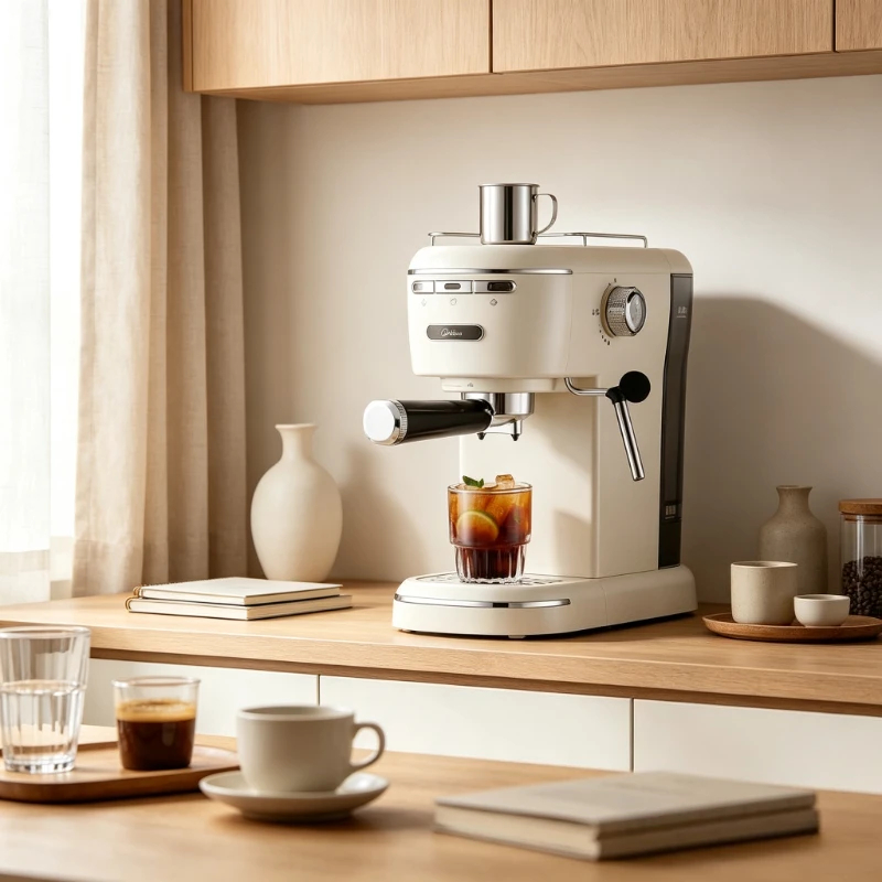 Milk Frother Automatic - Mesin Kopi Semi-Otomatis untuk Rumah Tangga,