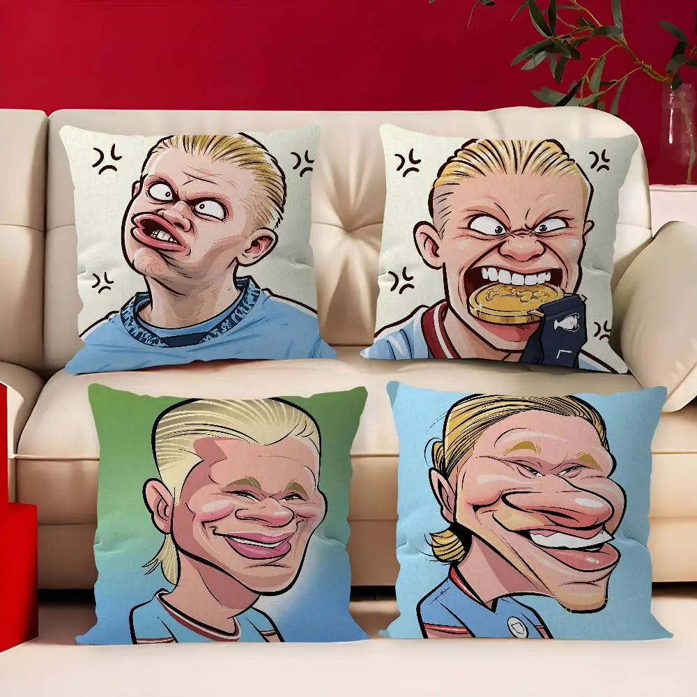 Cute Funny E-Erling H-Haaland pillow cover sofa cushion cover home room decoration children gift