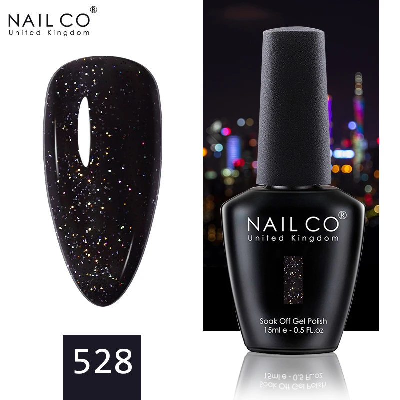 NAILCO 15ML Top Gel Nail Polish Nails Semi-permanent UV Varnish Glitter High Quality Glass Bottle Nail Art Polish For Manicure