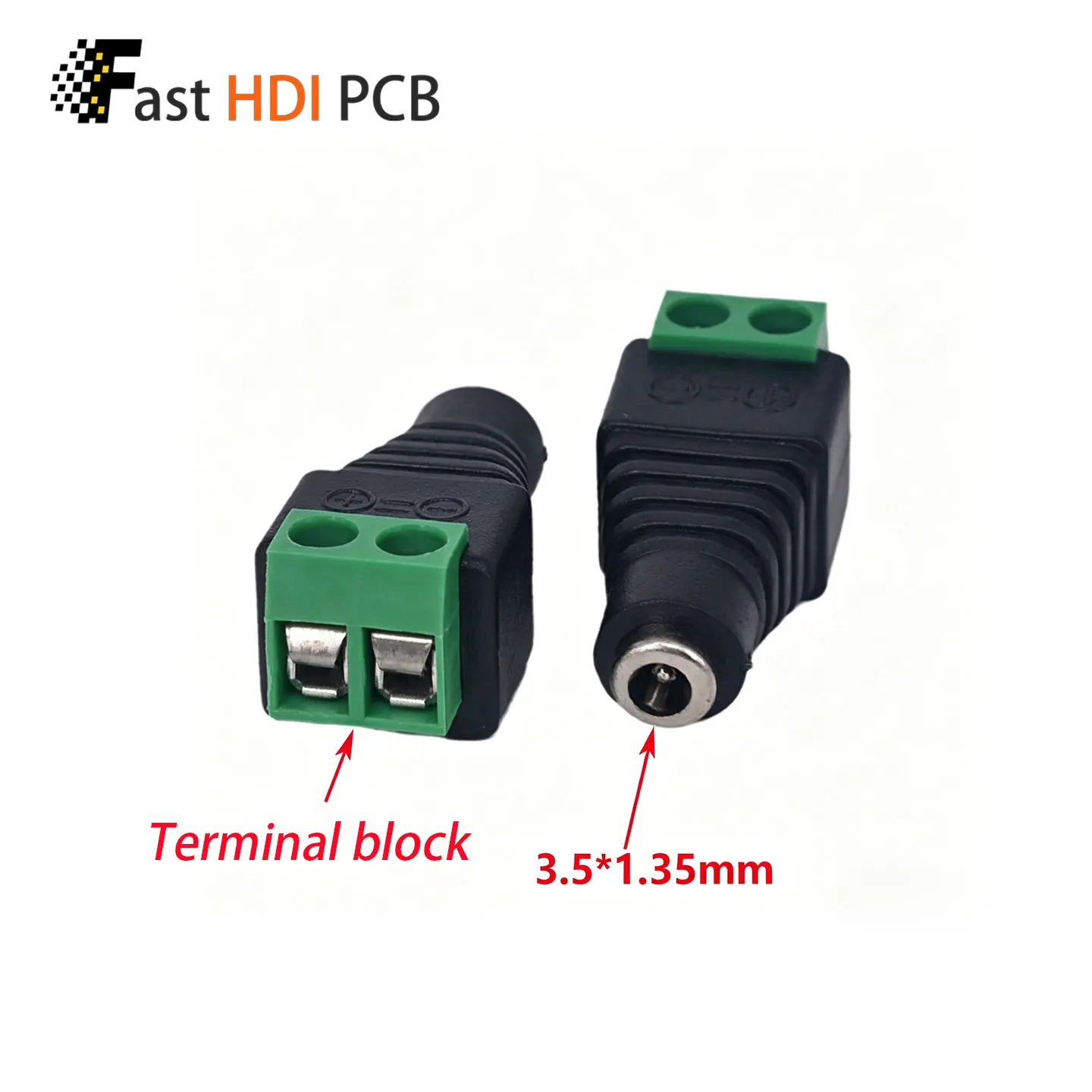 DC 3.5x1.35mm Power Jack Female Socket Screw Terminal Connector Tool-Free Solderless Wire Connector for CCTV Camera Router LED