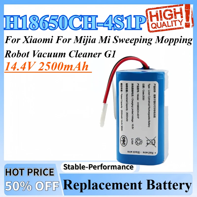 

14.4V 2500mAh Rechargeable Battery H18650CH-4S1P For Xiaomi For Mijia Mi Sweeping Mopping Robot Vacuum Cleaner G1