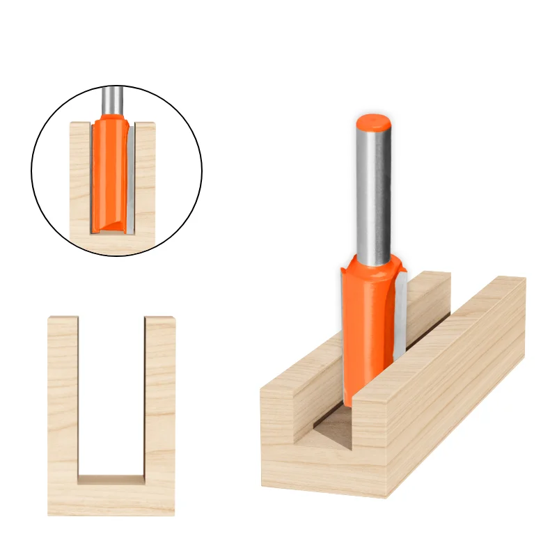PTA 8MM Shank Straight Bit Router Bit Woodworking Milling Cutter For Wood Bit Face Mill