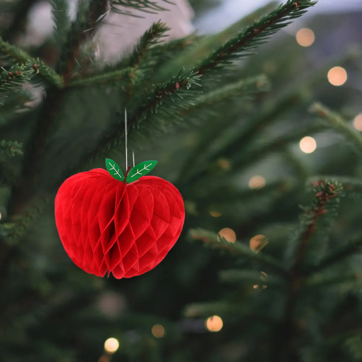 10 pcs Honeycomb Apple Paper Balls Decorations Premium Garland Red Party Supplies Wedding Christmas DIY