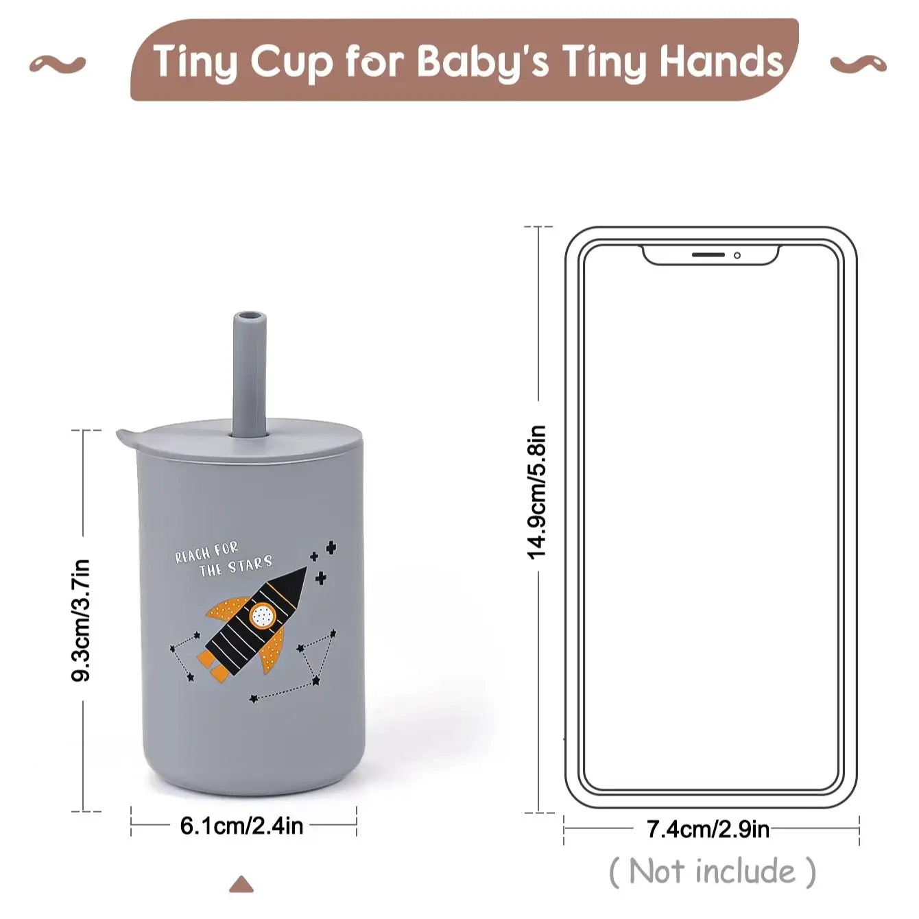 150ML Baby Silicone Cup with Exquisite Pattern Lid Portable Drink Straw Cup Children Leak-proof Feeding Grandma Bottle Cup