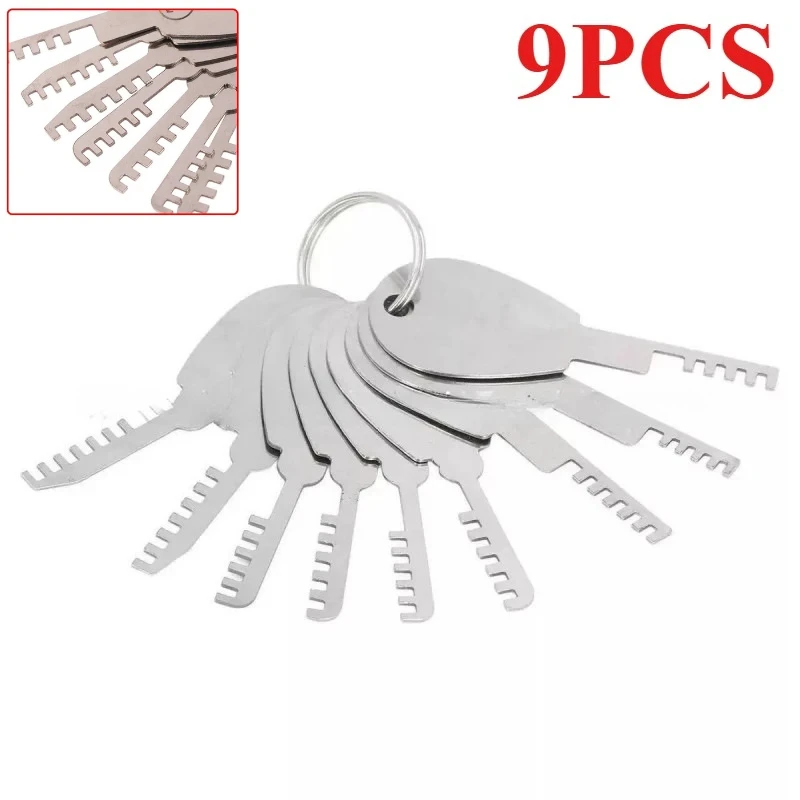 

9in1 Full Set Repair Tool Bypass Method for Padlocks & Hasps Durable Metal No Electricity or Battery Needed Utility Lockpick