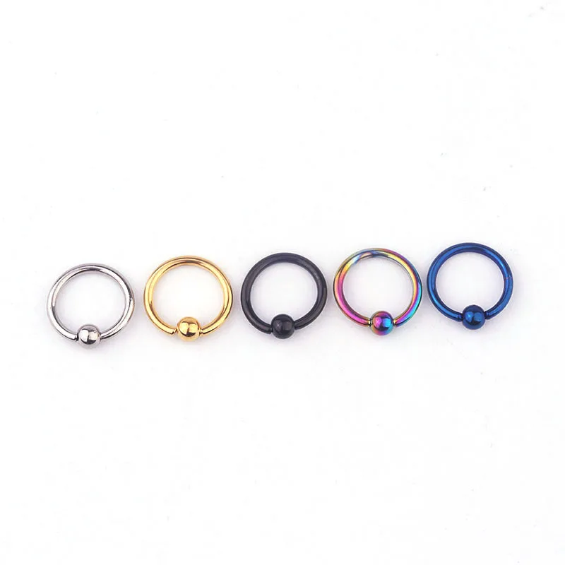 1 Pc Surgical Steel Ball Hoop Earrings Captive Bead Ring BCR Ear Bone Nail Clip Septum Helix Cartilage Body Piercing Jewelry