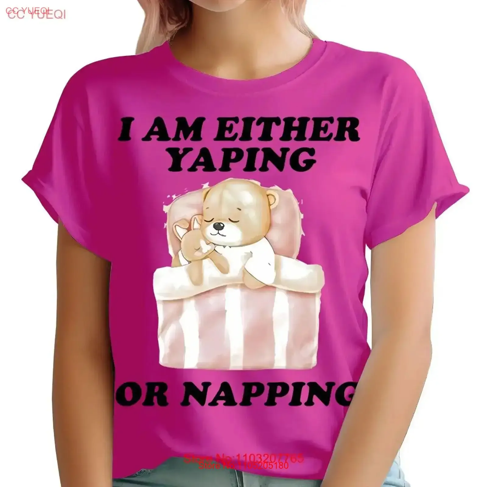 I Am Either Yapping Or Napping Yapper Yap Funny Womens T Shirt Top TA 07 vintage Washed homme Top For Everyday Wear Breathable