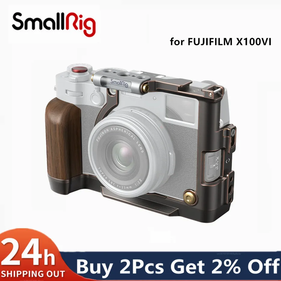 Smallrig “Retro” Cage Kit Leather Case L-Shape Grip Thumb Grip for FUJIFILM X100VI 4557 4555 4556 4559 4566