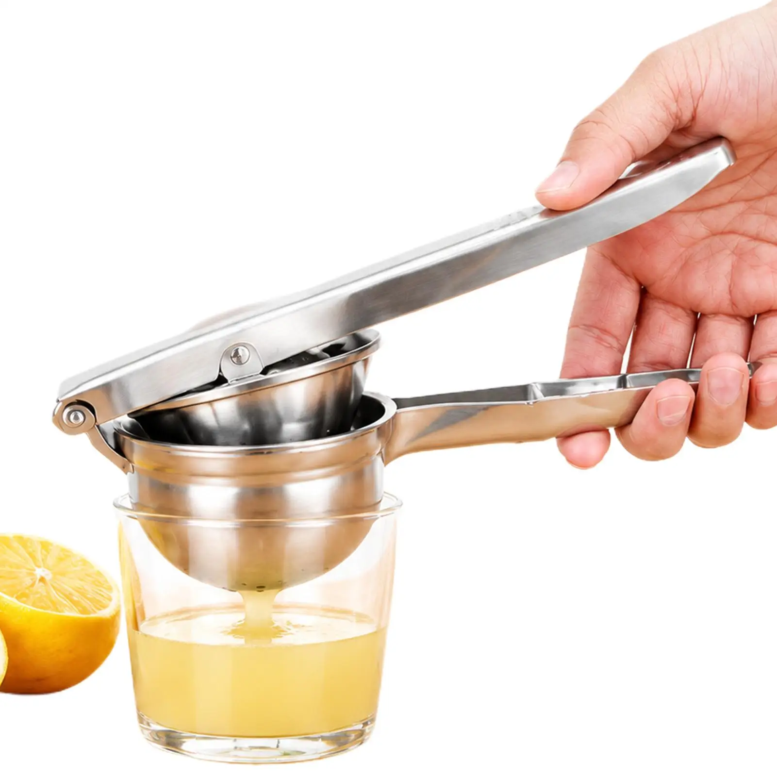press Lemon Squeezer Stainless Steel Manual Labor-Saving Ergonomic Manual Citrus Juicer for Lime Orange Grapefruit Vegetable Bar