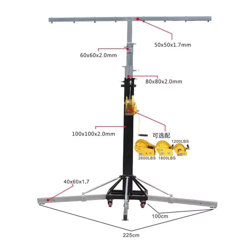 Heavy  steel 200kg Crank light stand Tripod Stand