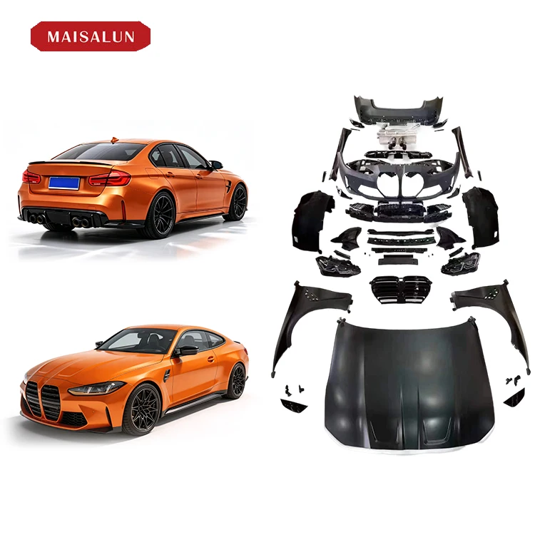 F30 F35 G80 M3 Wide Body Kit PP Material Upgrade Front Rear Bumper Hood Fender Accessories
