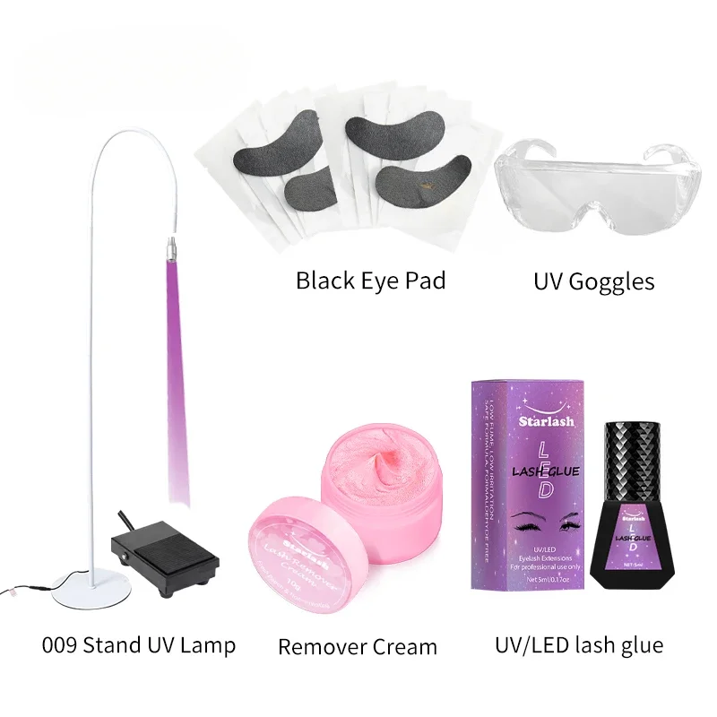 

Super Sale Premium LED eyelash extensions kit LED lamp for lash with UV lash glue