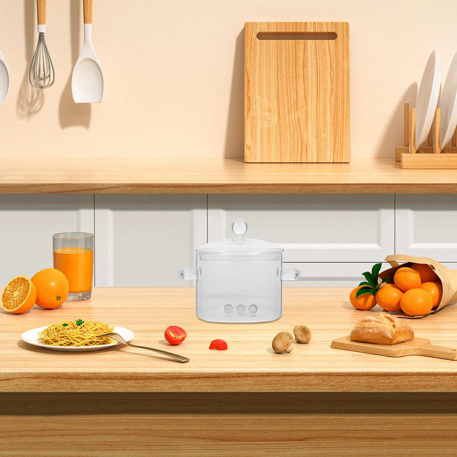 

Alipis 2pcs 1350ml Borosilicate Glass Cooking Pots with Lids Dual Handle Soup Saucepans Stovetop Dishwasher Safe Clear Cookware