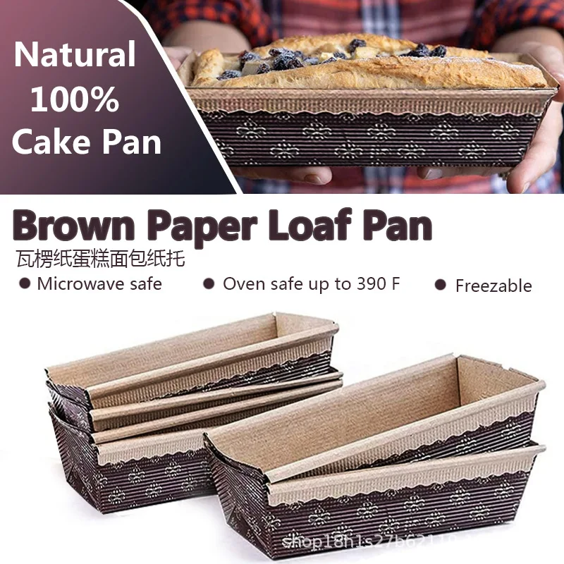 Baking Pans Paper Pan Loaf Bread Mold Toast Disposable Cakes Food Containers Liner Corrugated Storage Takeout Kraft Loft Pastry