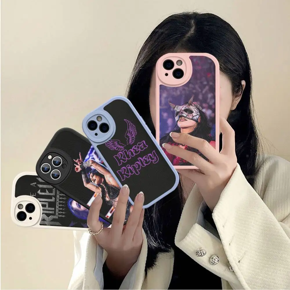 

Popular Female R-RheaS R-Ripley Boxer Phone Case Hard Leather For IPhone 16 15 14 13 12 Mini 11 14 Pro Max Xs X Xr 7 8