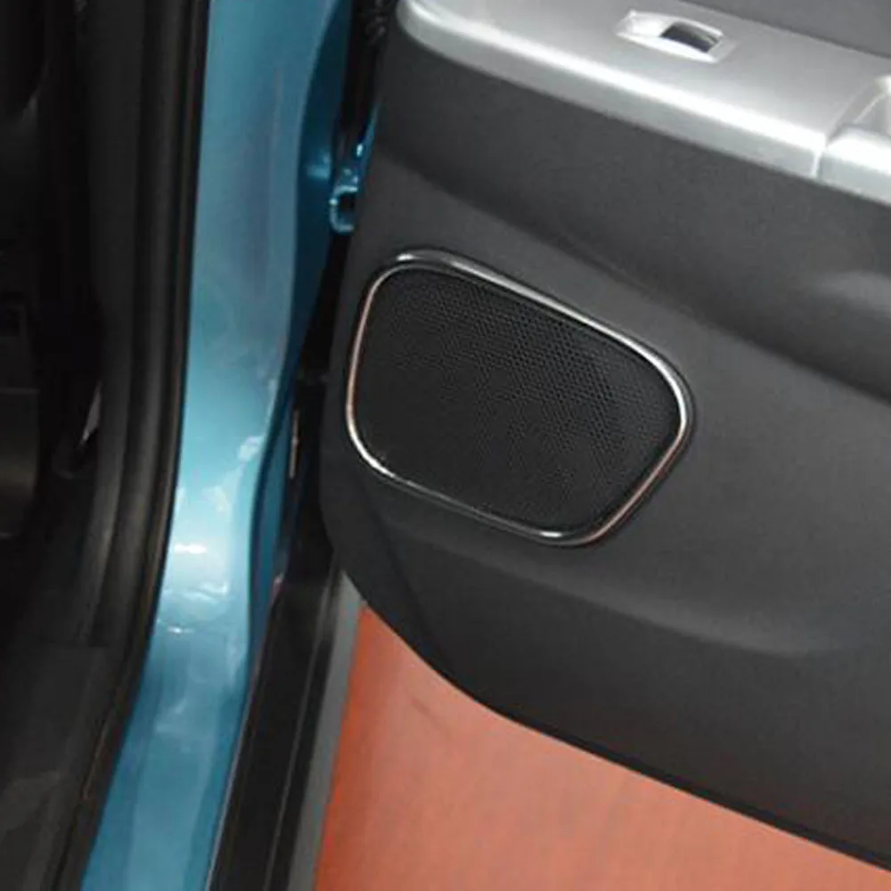Car Door ABS Chrome Audio Speak Sound Cover Ring Circle Lamp Trim Stick 4PCs For Mitsubishi ASX 2013 2014 2015 2016 2017 2018