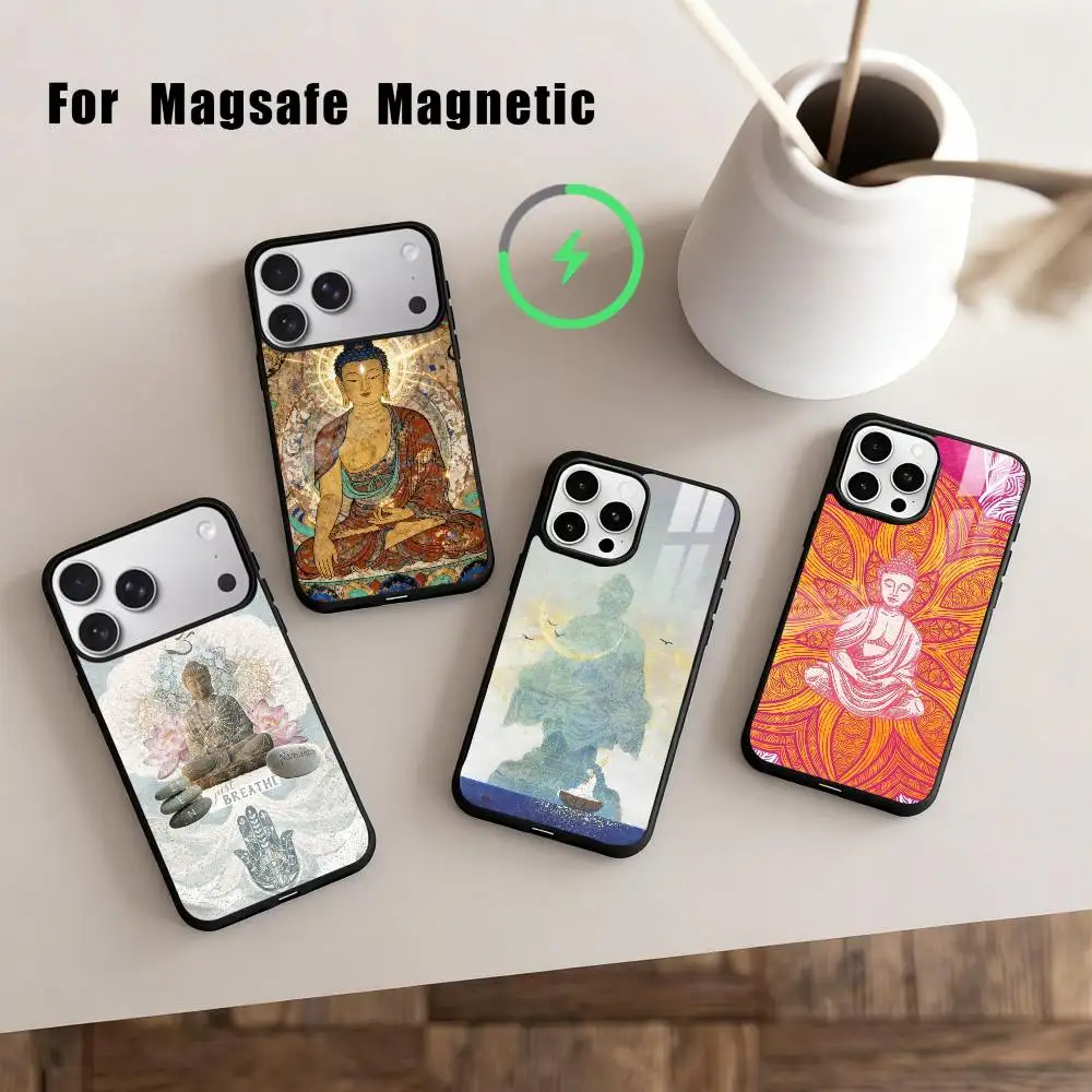 

The B-Buddha Art Phone Case For iPhone17,16,15,14,13,12,11 Plus,For Magnetic Wireless Charge Cover