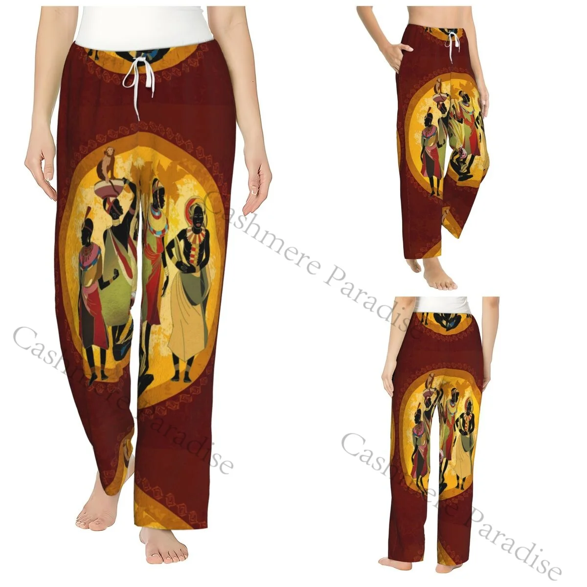 

African Women Flannel Pajama Pants for Women Soft Warm Sleep Pants with Elastic Waistband