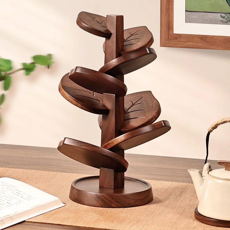 

Walnut solid wood tea mat, coaster, teacup mat, ceremony Kung Fu tea cup holder, holder, creative tea set accessories, w