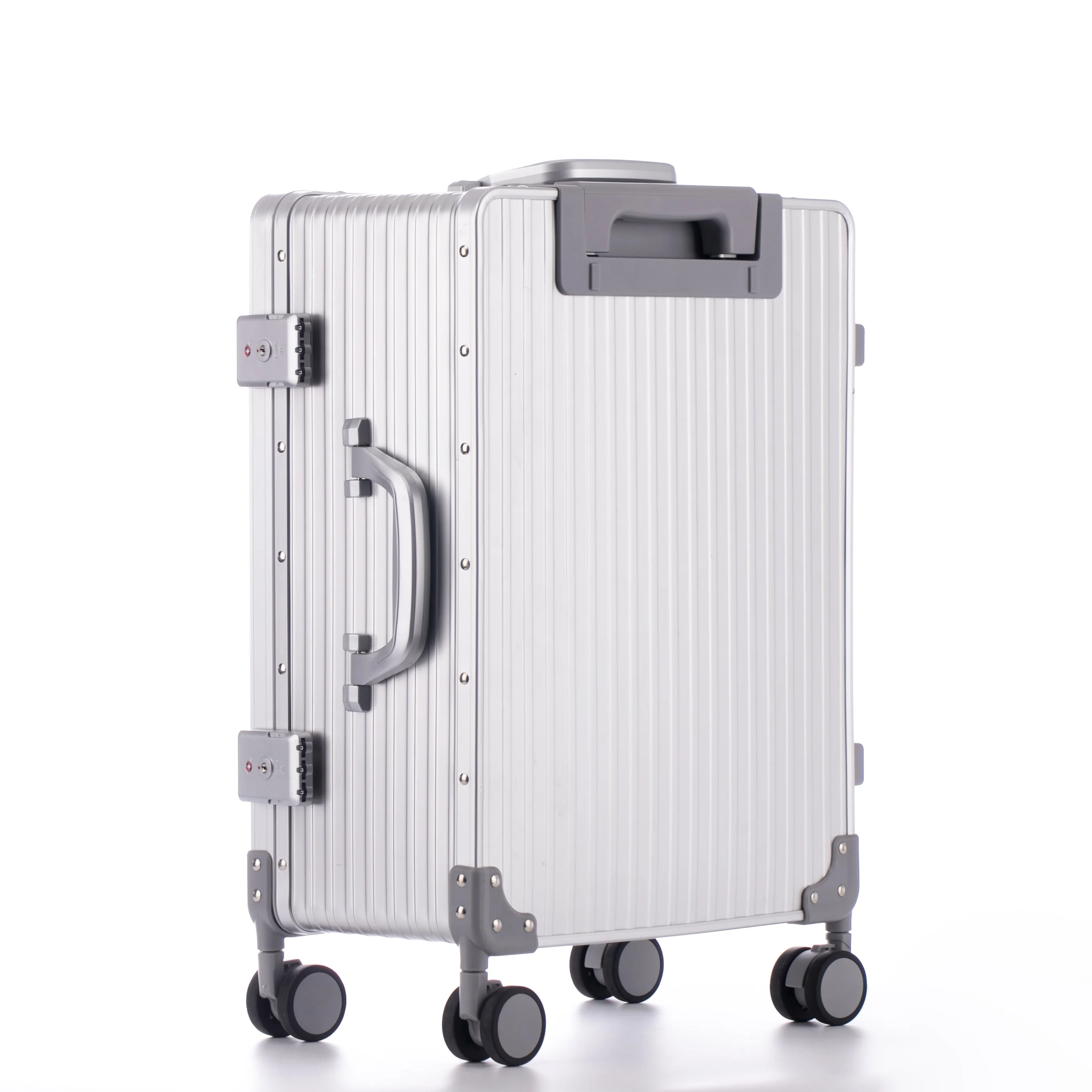 Titanium aluminium magnesium alloy large capacity universal wheel sturdy wear-resistant aluminium frame trolley case luggage