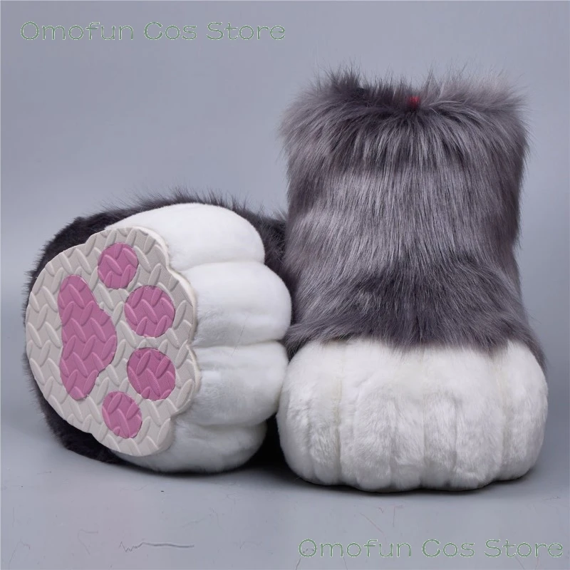 Fursuit Cosplay Zampe Scarpe Accessori Furry Cosplay Bunny Cat Stivali Cute Fluffy Animal Manga Party Cos Indossabile Costume unisex