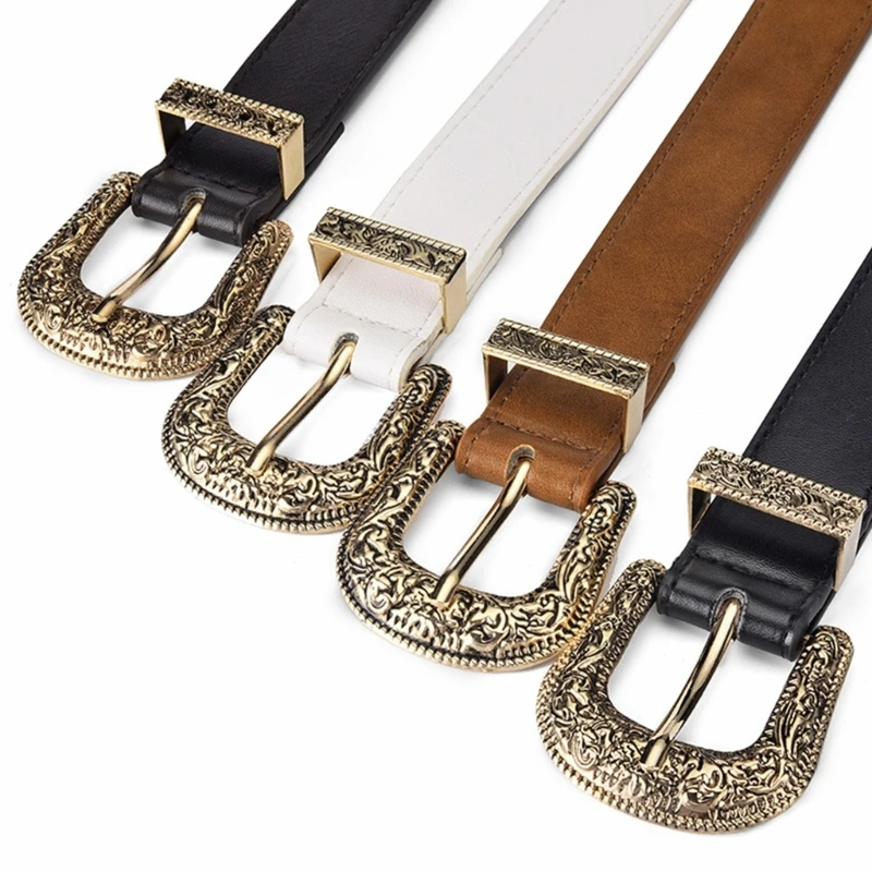 50JB Flower Buckle Waist Belt Skinny Chain Costume Belt for Wrap Dress Waist Belt for Suit Skirt Jeans Jewelry