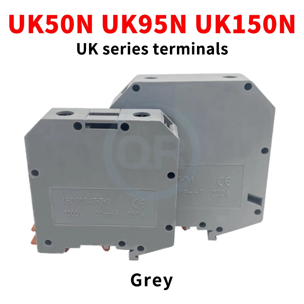 10 Pcs UK50N UK95N UK150N High-Current Square Combination Rail-Mounted Voltage Terminal Blocks