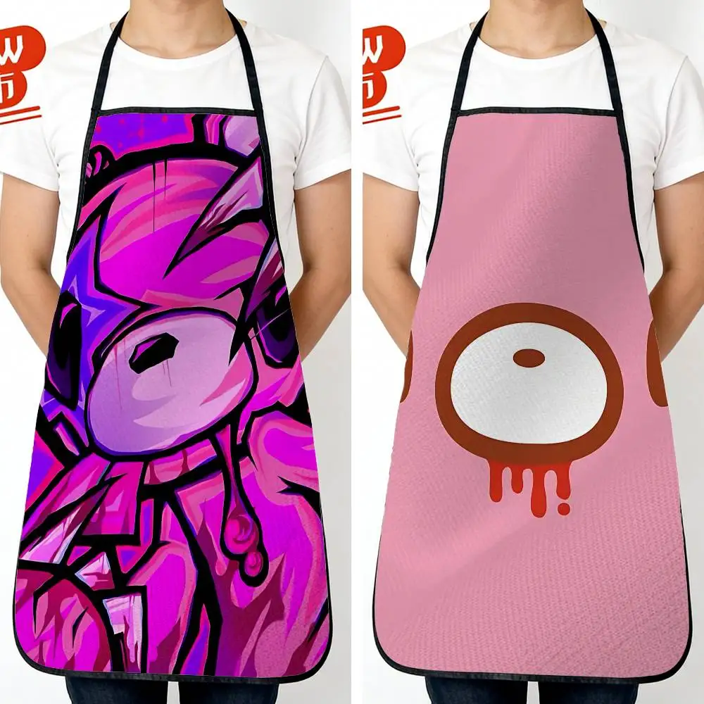 

pink cute Art Gloomy Bear Long Waterproof & Oil-proof Kitchen Apron, Ideal for Women and Tall Men – Perfect for Cafe, Restaurant