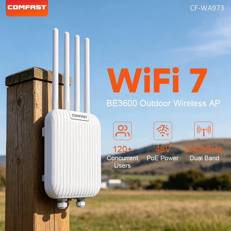 COMFAST High Power Long Range WiFi Range Extender Repeater BE3600 Outdoor Weatherproof IP67 Wireless Mesh Access Point Router