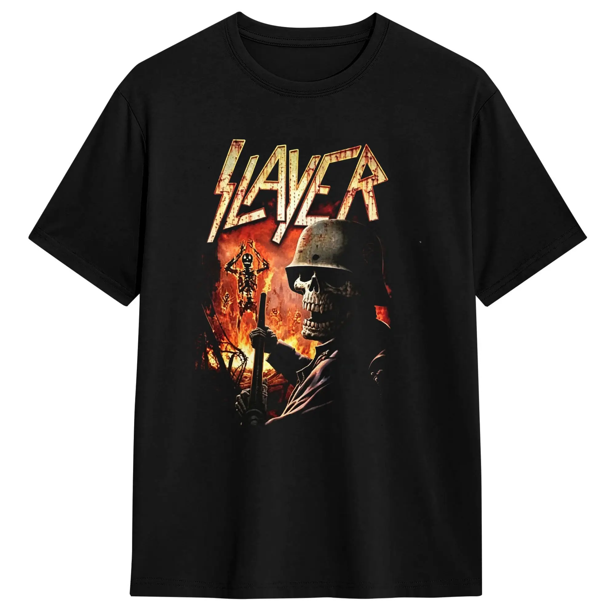 Heavy Metal Slayer Band Men's T Shirt  Unique Tee Shirt Short Sleeve Round Neck T-Shirt Pure Cotton Gift Idea Clothing