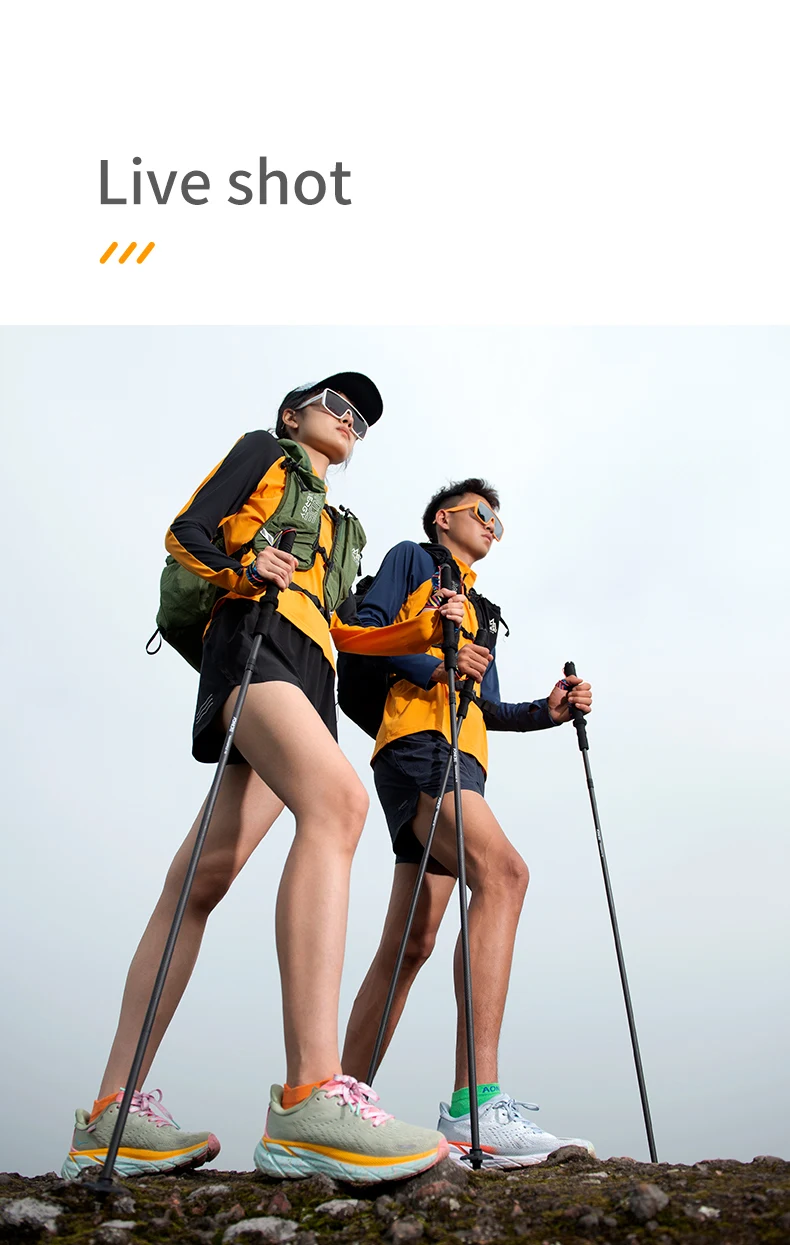 2pcs AONIJIE New Folding Outdoor Quick Lock Hiking Pole Walking Stick 105cm 115cm Trekking Pole For Height 155cm to 175cm