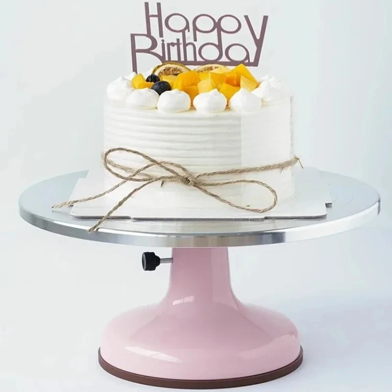 

Birthday cake turntable aluminum alloy piping table household and commercial cake baking turntable