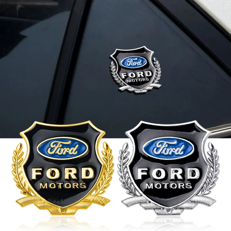 1/2pcs Metal Wheat Ears Emblem Decor Car Side Window Body Sticker For Ford Focus mk2 mk3 Fiesta mk7 Ranger Mondeo mk4 S-MAX Kuga