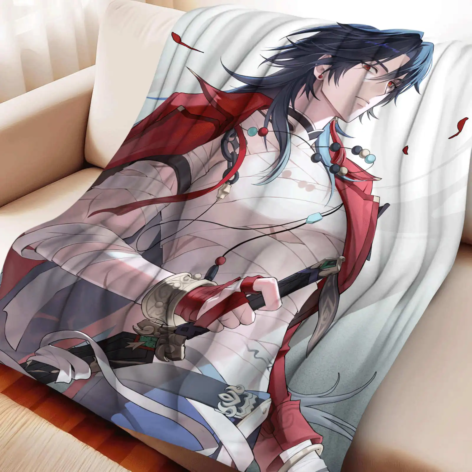 

Плед Honkai: Star Rail Blade, японское аниме, плюшевое покрывало для пикника, удобное фланелевое покрывало для дивана, накидка на кровать