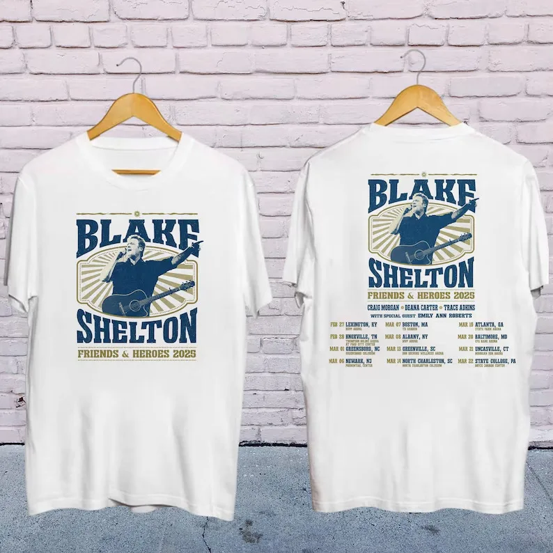 Blake Shelton Friends and Heroes Tour 2025 Shirt, Blake Shelton 2025 Concert Shi