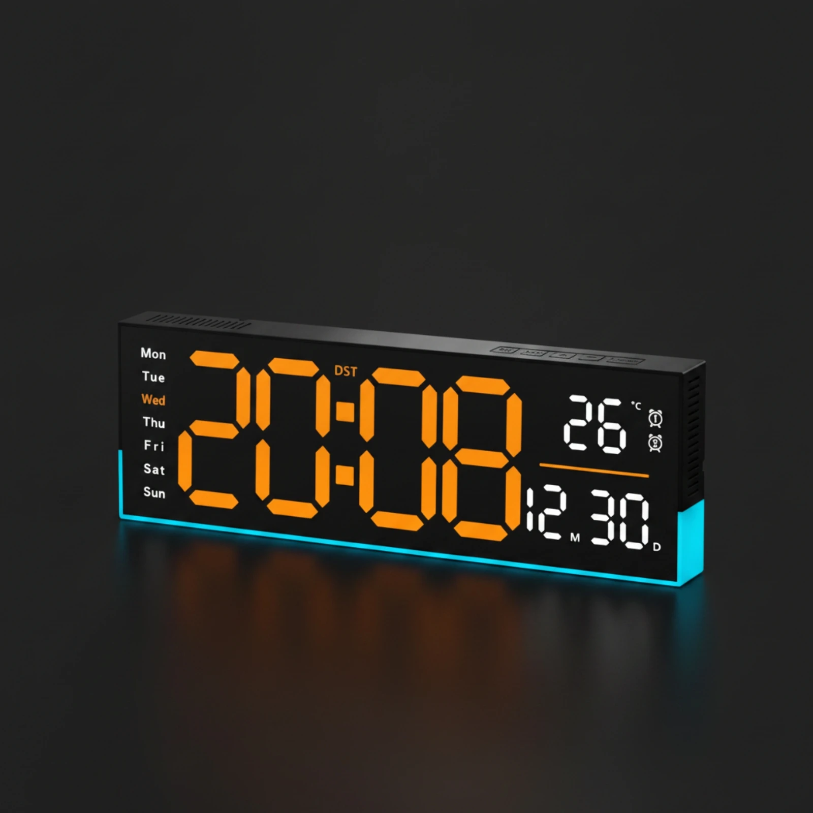 LED Digital Wall Clock Easy to Read Digital Wall Clock Lighted Large for Living Room, Home Office