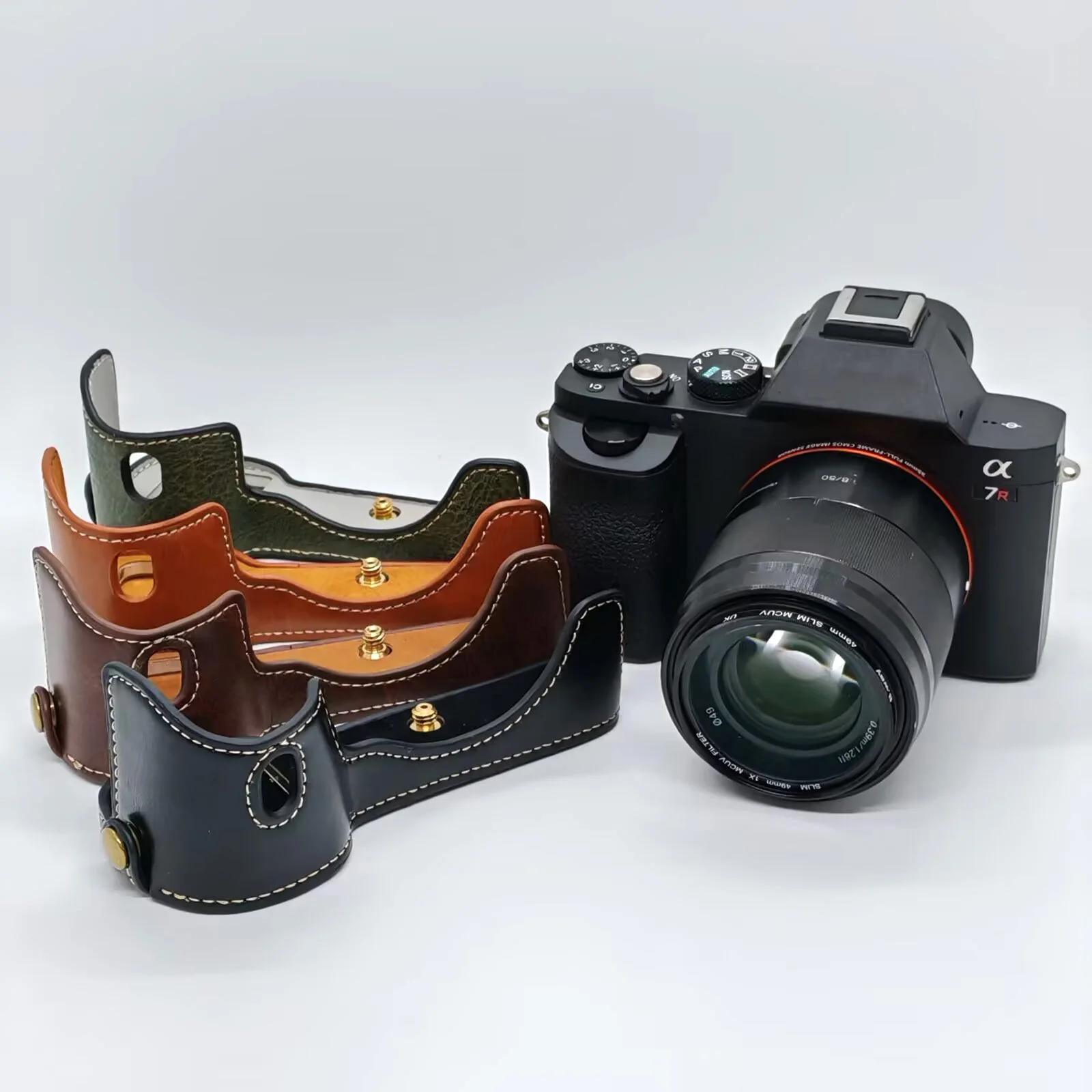 Leather Protect Half Case Grip for Sony Alpha A7 A7S A7R First Version Camera