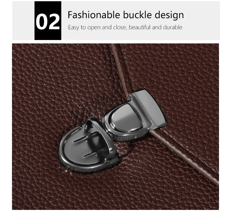 Doppellagige Umhängetasche, neutrale Business-Geldtasche, Umhängetasche aus PU-Leder – Detail 10