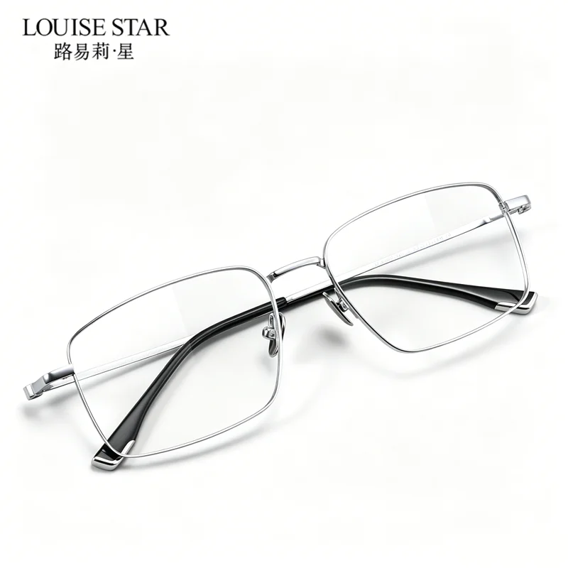 Pure titanium full frame minimalist business eyeglass frame customizable prescription glasses optical matching for men