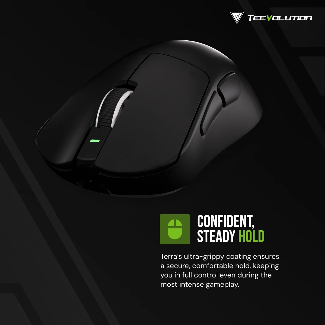 TEEVOLUTION TERRA PRO XD9 ماوس ألعاب لاسلكي PAW3950 Nordic 52840 ماوس خفيف للغاية 49 جرام 8 كيلو هرتز مع ماوس استقبال الشاشة