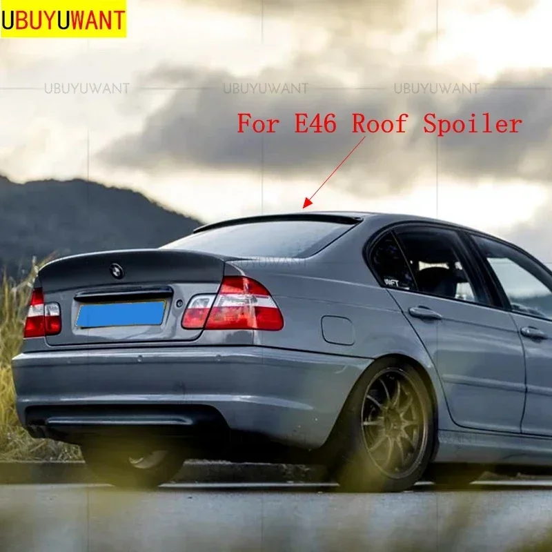 Rear Spoiler for BMW 3 Series E46 Base Sedan M3 4-Door 1998-2006 Carbon Look Trunk Lip Roof Wing Car Accessories E46 Spoiler