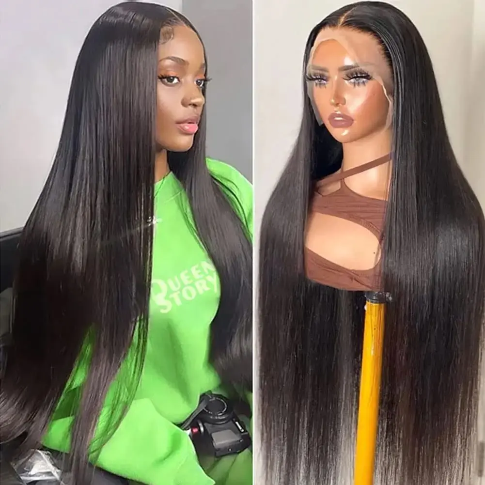 Rosabeauty 13x6 Straight Hair 250 Density Lace Front Wig Human Hair 30Inch 13X4 Frontal 5X5 Glueless Wigs Nature Color For Women