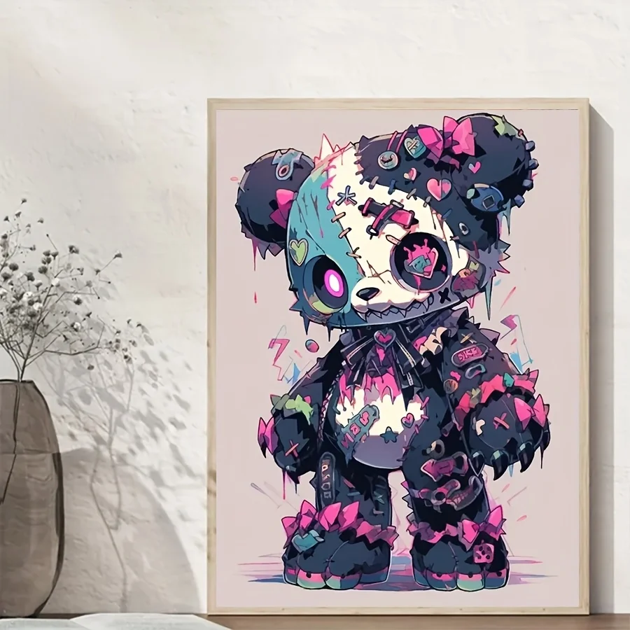 The Raggedy Bear 5D-Diamant-Mosaik, rund/quadratisch, DIY-Diamantmalerei, komplettes Set, Heimdekoration, rahmenlos