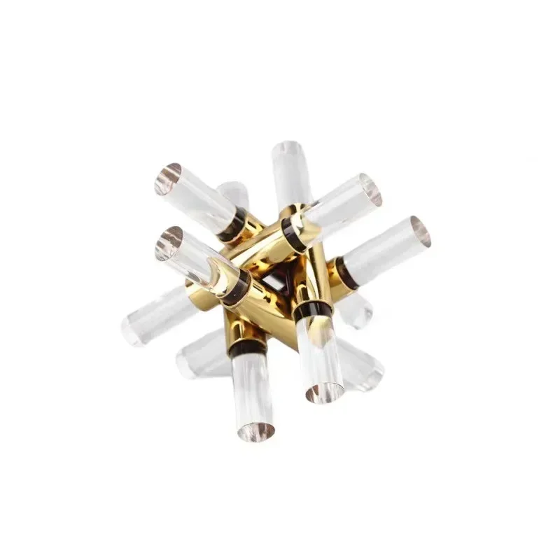 Simple geometric transparent acrylic metal cross help art desktop ornament model room B & B living room decoration
